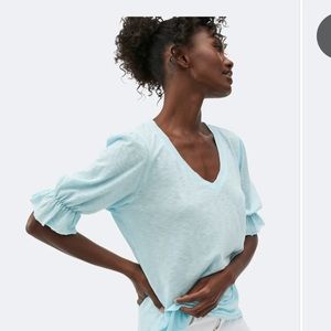 MICHAEL STARS GRACIE PUFF SLEEVE COTTON T-SHIRT NWT OS